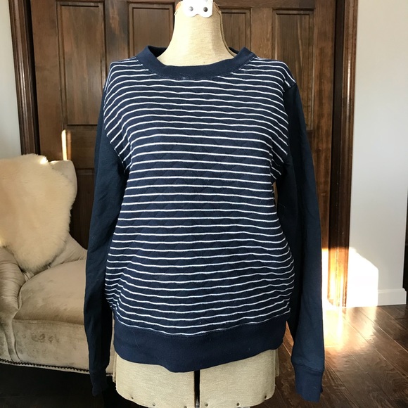 GAP Tops - GAP Navy & White Striped Quilted Sweatshirt, M